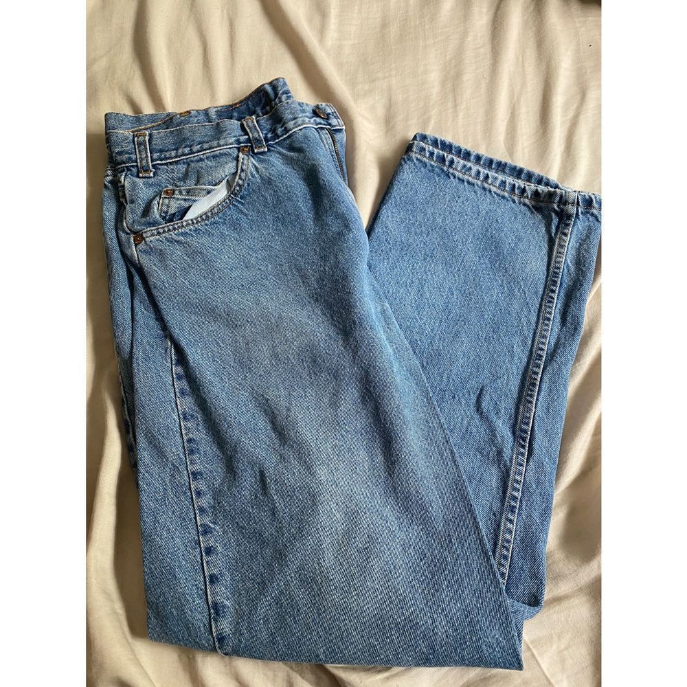 1990s Levi Strauss denim mens jeans. 36x32. GUC! New orange tag - medium wash